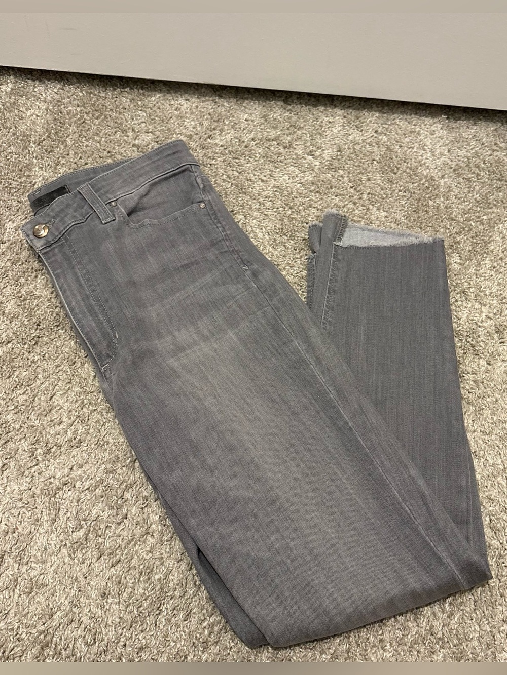 Joe's Jeans Light Gray High-Rise Skinny Ankle 'The Charlie'